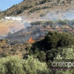 Πυρκαγιά στην περιοχή Αγία Παρασκευή του Δήμου Μινώα Πεδιάδος στην Κρήτη